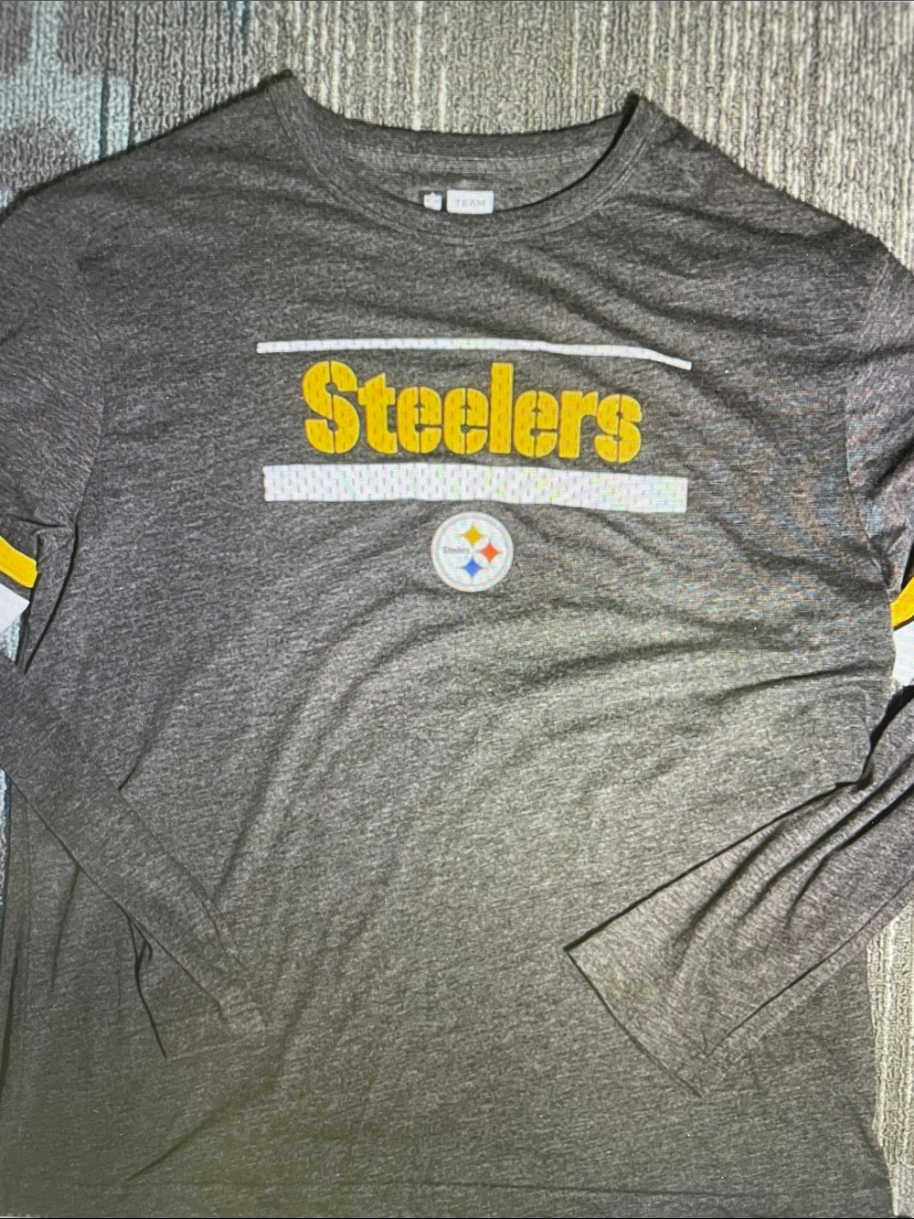 Pittsburgh Steelers Men's Long Sleeve Tee - Gray/Yellow